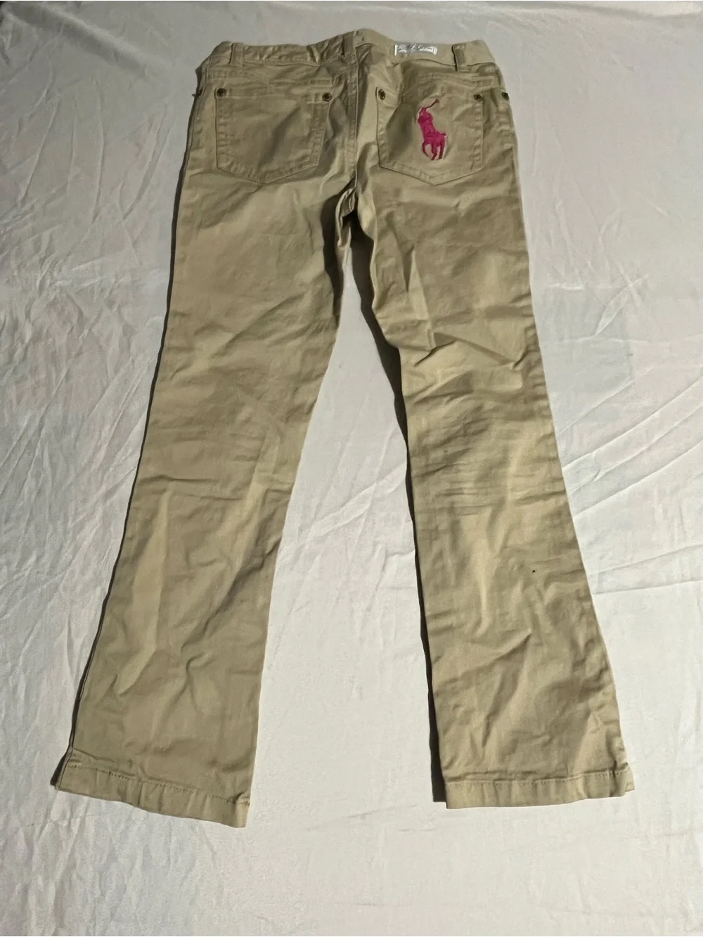 Ralph Lauren Khaki Shorts with Fuchsia Polo Player Embroidery Girls Size 7